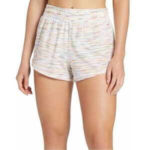 DSG Stride Mid-rise short Built in Brief White Multi Womens S Running Active NWT